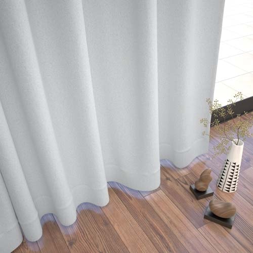 【オーダー】遮光1級 防炎 遮熱 断熱 遮音 素材感のある無地の形状記憶付 LV25306(ホワイト)