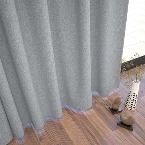 【オーダー】遮光1級 防炎 遮熱 断熱 遮音 素材感のある無地の形状記憶付 LV25308(ダークグレー)