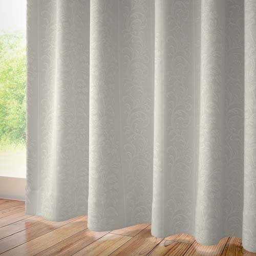 【オーダー】防炎 遮熱 断熱 ミラー 形状記憶付ジャガード編みが特徴のニットレース CO84301(アイボリー)