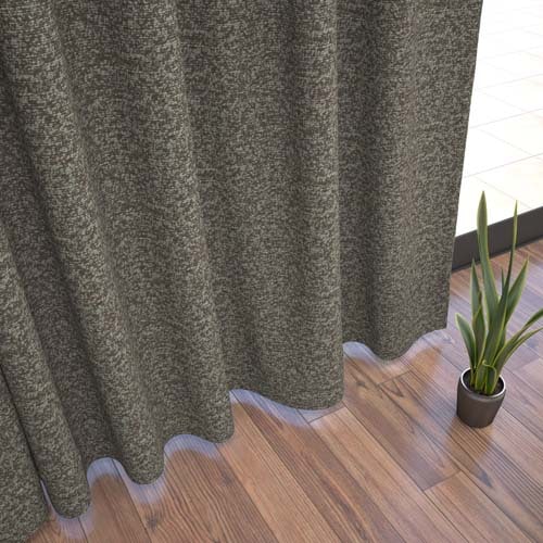 【オーダー】遮光1級裏地付 モダン 防炎 ミックス調の形状記憶付 CO59415(ダークグレー)