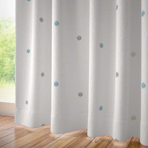 【オーダー】ドットの刺繍が特徴の形状記憶付レース KZ13162(ホワイト)