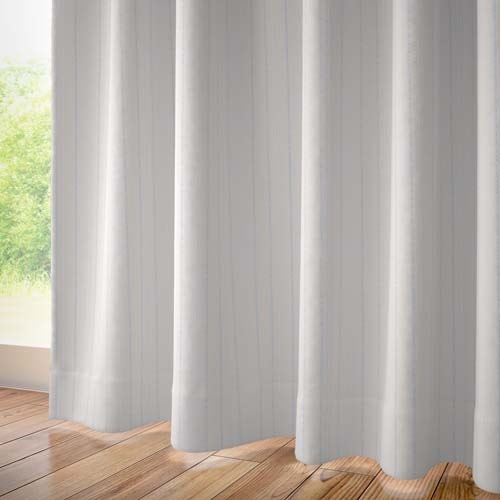 【オーダー】ストライプが特徴の形状記憶付レース SC17140(ブルー)