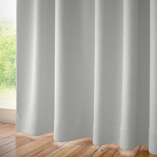 【オーダー】防炎 無地の形状記憶付ミラーレース CO86102(アイボリー)