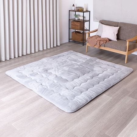 ホットカーペットカバー　布団のようなボリューム　6暖層ラグ プラス（M・グレー）