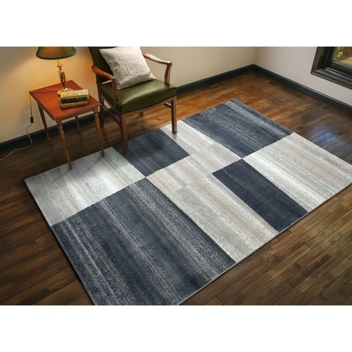 防炎 モダン ウィルトン ブロックデザイン柄の輸入柄物カーペット