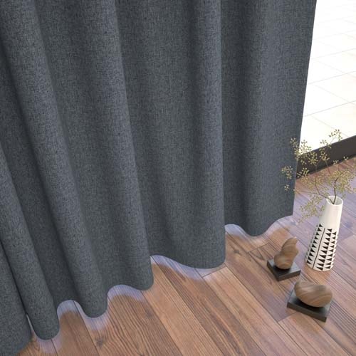 【イージーオーダー】遮光2級 防炎 無地の形状記憶付 リドル(ブラック)