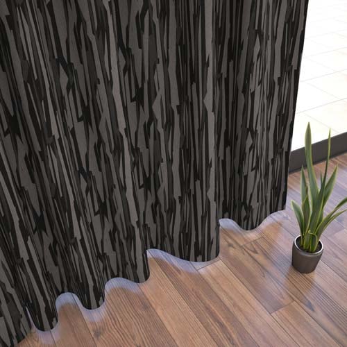 【オーダー】遮光3級裏地付 縦のラインが特徴のジャガード織形状記憶付 CJ34499(ブラック)