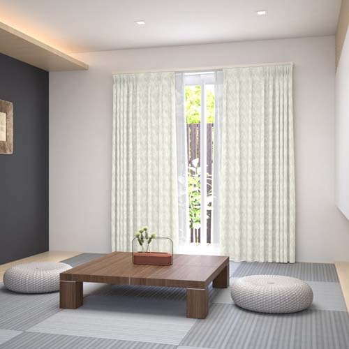 既製】遮光 レガンス 唐草モチーフの形状記憶付 プリシラ