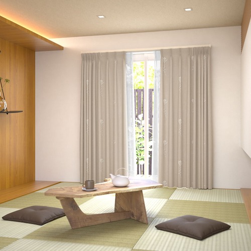 ☆オーダー注文☆ 106番(3番)-刺繍入れ高級カーテン オーダーカーテン