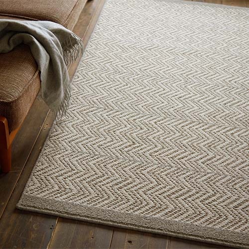 店舗・EC限定】ウール100％ラグ ジップスコット（アイボリー