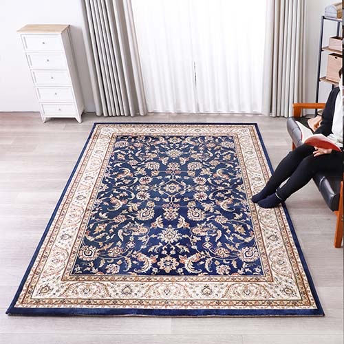 ウィルトンカーペット ネイビー 150x225cm 楽天市場】ラグ マット 絨毯 約150×225cm ネイビー クラシック柄