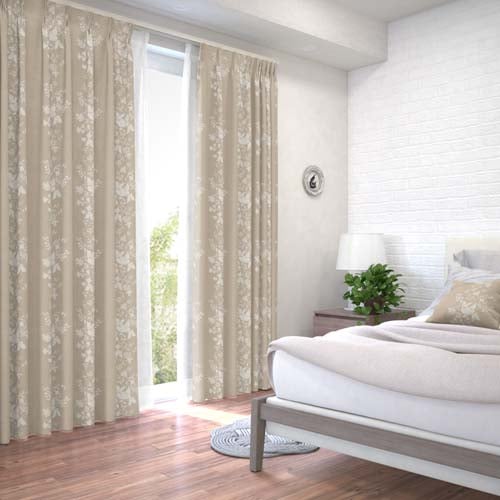 No.375花梨紅白のトレー オーダー】遮光3級裏地付 ナチュラル 花柄の形状記憶付 BW31331