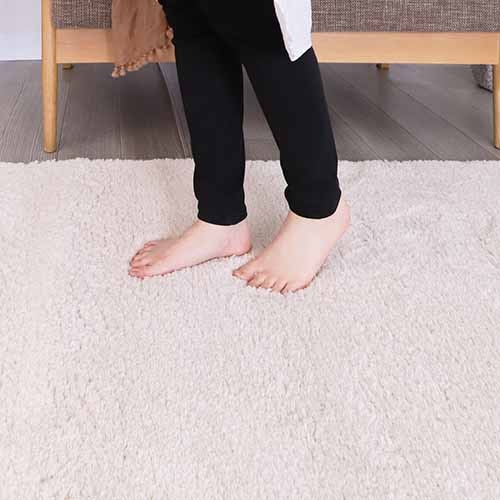 ラグ 防炎 防ダニ 抗菌 防臭 無地 ナイロンラグ モノリス（ベージュ