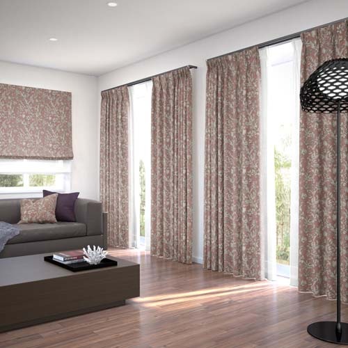 オーダー】遮光3級裏地付 クラシック エッチング風の柄をジャガード織