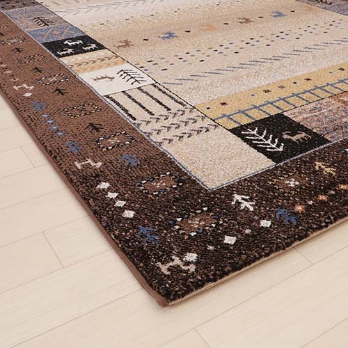 ギャッベ柄 ラグ イビサ 160x230cm ブラウン ギャッベ柄 ラグ イビサ 160x230cm ブラウン