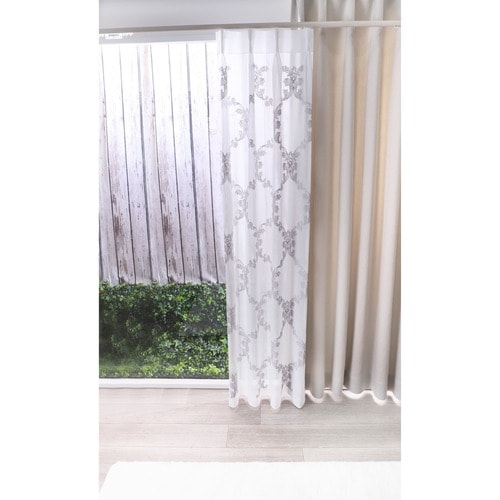 オーダー】ダマスク柄の刺繍ボイルレース CJ18332(グレー) | レース