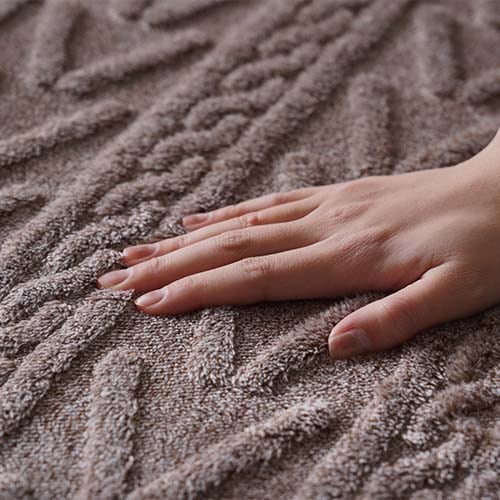 EC限定】ホットカーペットカバー ふんわり ニットのリブ編み風ラグ