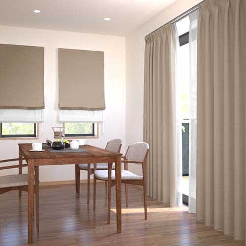 オーダー】遮光3級 無地の形状記憶付 SD27068(ベージュ) | ドレープ