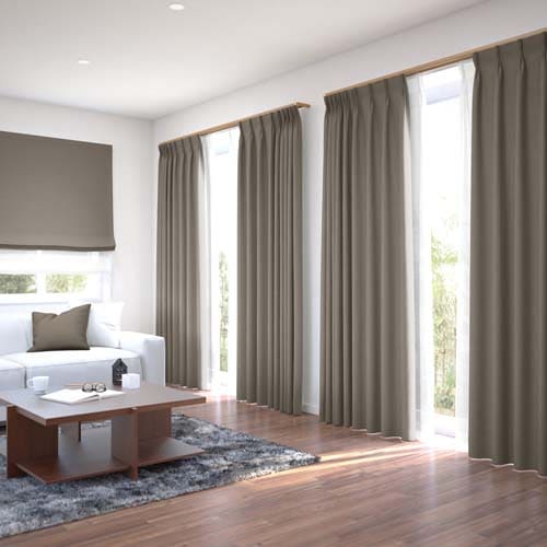 オーダー】遮光2級 無地の形状記憶付 SD27071(グレー