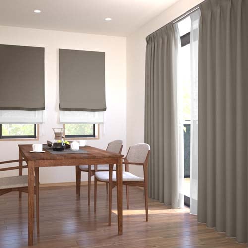 オーダー】遮光2級 無地の形状記憶付 SD27071(グレー