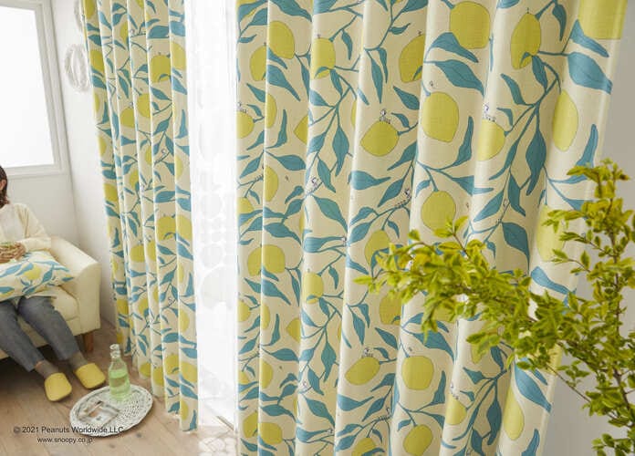 遮光カーテン・キャンプレモン「スヌーピー」　100×192×2枚　未使用品 日本製 スヌーピー カーテン キャンプレモン(Camp lemon) 幅100×丈