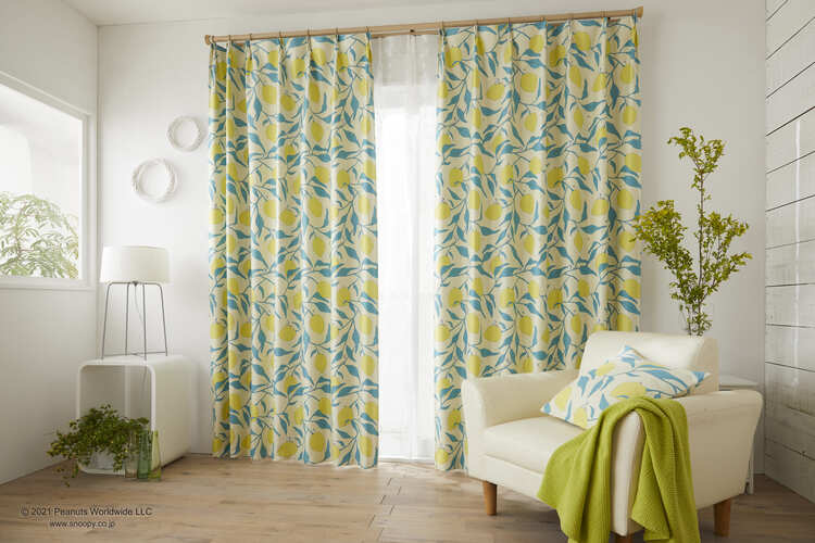 遮光カーテン・キャンプレモン「スヌーピー」　100×192×2枚　未使用品 EC限定】PEANUTS 遮光2級 P1040 SNOOPY/スヌーピー/Camp lemon