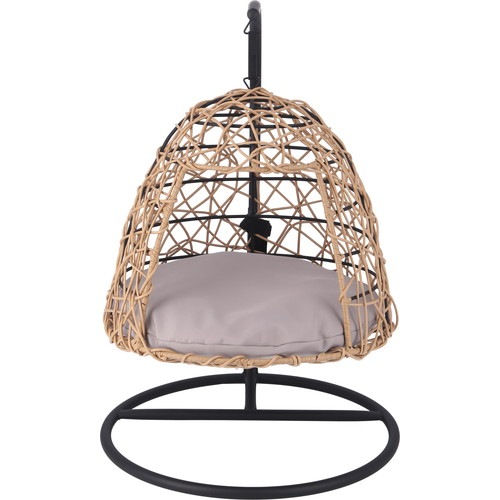 【美品】ラタン調 ハンギングチェア ベージュクッション ラタン調ハンギングチェア ベージュクッション