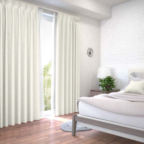 カーテン　84✕206 アイボリー　形状記憶加工 オーダー】UV 防炎 遮熱 断熱 ナチュラル 形状記憶付レース