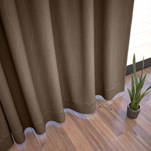 オーダー】遮光2級 防炎 モダン ウェーブ柄の形状記憶付 SD27136