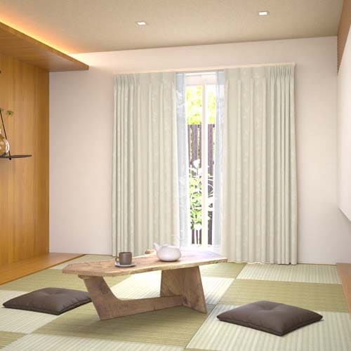 既製】ナチュラル リーフの刺繍がアクセント形状記憶付 ハリエット