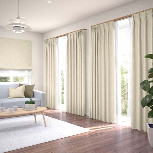 既製】ナチュラル リーフの刺繍がアクセント形状記憶付 ハリエット