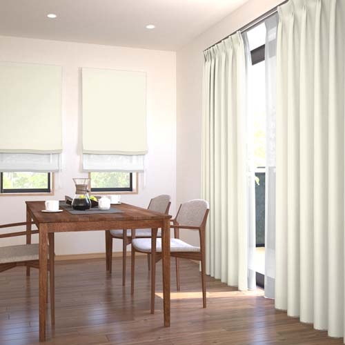 既製】カジュアル 無地の形状記憶付 ポリーヌ(アイボリー) | ドレープ