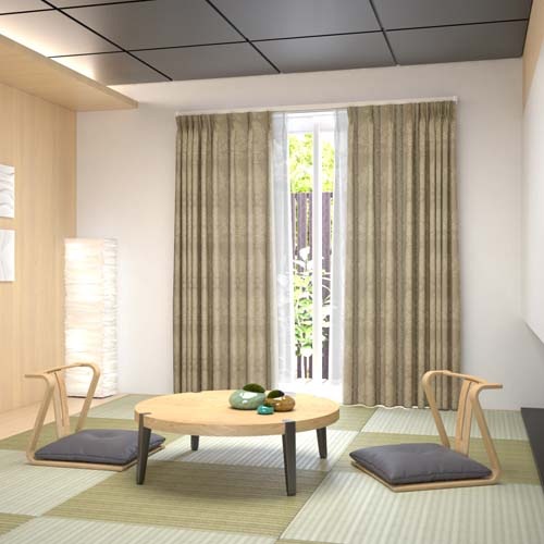 オーダー】遮光1級裏地付 防炎 クラシック柄の形状記憶付 CO59405