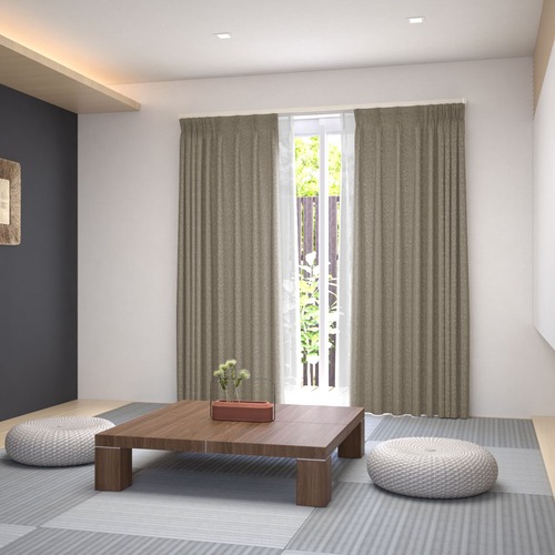 オーダー】遮光1級 ナチュラルエレガンス エンボス加工の形状記憶付