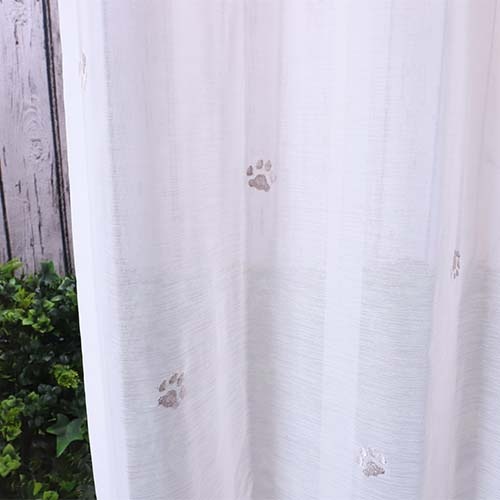 オーダー】肉球の刺繍が特徴の形状記憶付レース KZ13159(グレー