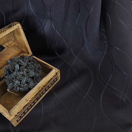 オーダー】遮光1級 防炎 光沢のある曲線柄が特徴の形状記憶付