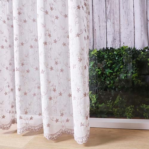 オーダー】ナチュラルエレガンス 小花と唐草の総刺繍の形状記憶付