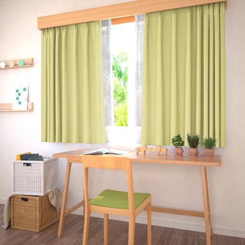 既製】防炎 遮光2級 遮熱 断熱 無地の形状記憶付 プレステージⅡ