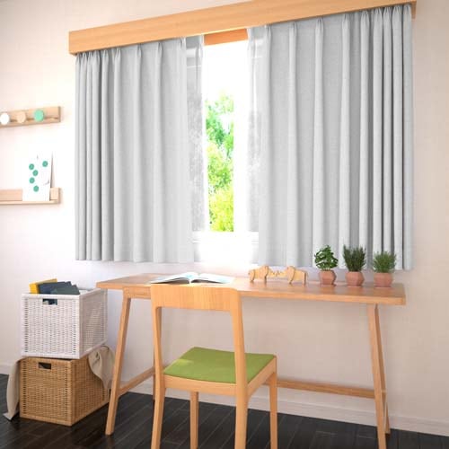 ライトグレー ポリエステルカーテン 240✖️230防炎 2枚 ライトグレー