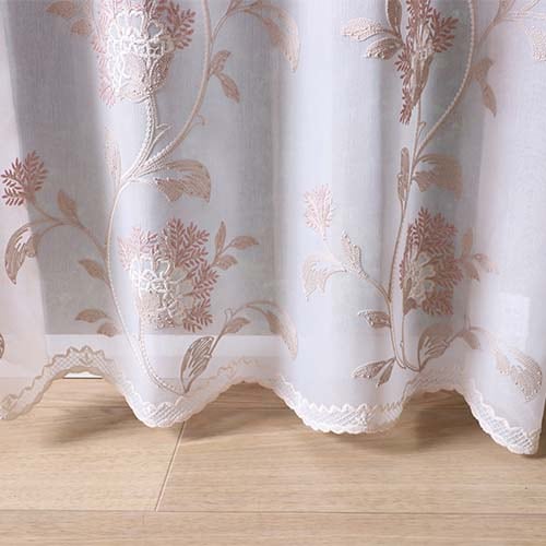 オーダー】ナチュラルエレガンス 裾カラーの刺繍レース CJ18325(ピンク