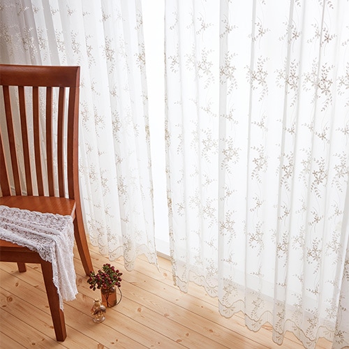 【オーダーカーテン】39 裏地付きオーダーカーテン OD006 ベージュ 2倍ヒダ(幅-100/丈-140cm