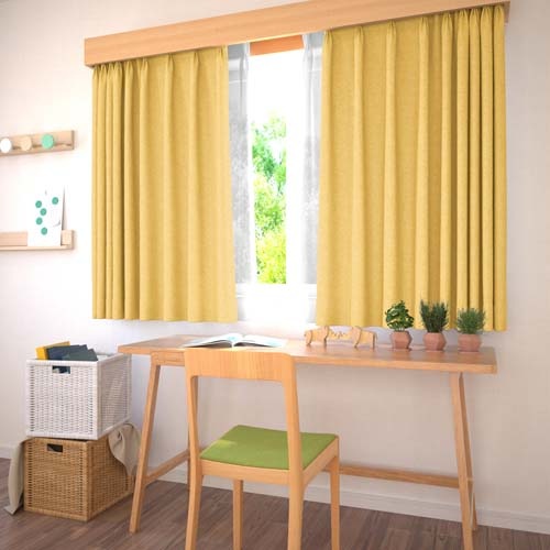 既製】防炎 遮光2級 遮熱 断熱 無地の形状記憶付 プレステージⅡ