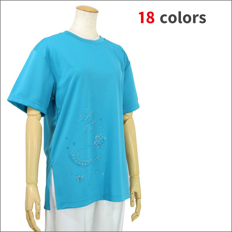 ＊＊吸汗ドライTシャツ 雪の華【半袖・ラインストーン】