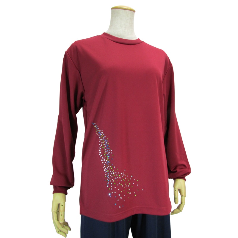 ＊＊吸汗ドライTシャツ 爽【長袖・ラインストーン】