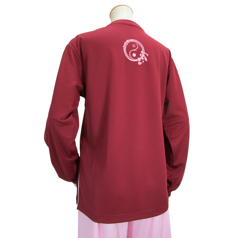 ＊＊吸汗ドライTシャツ 陰陽(桜)【長袖・プリント】