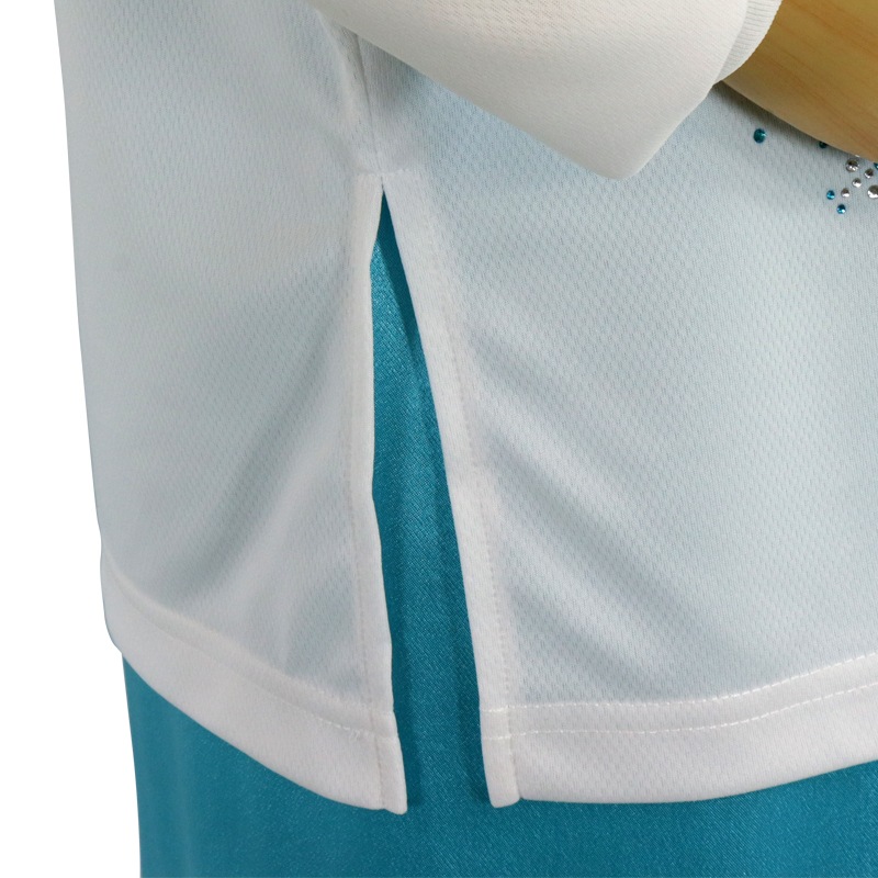 【特価】ドライ長袖Tシャツプリント(ホワイト・Sサイズ)+ラインストーン雪の華