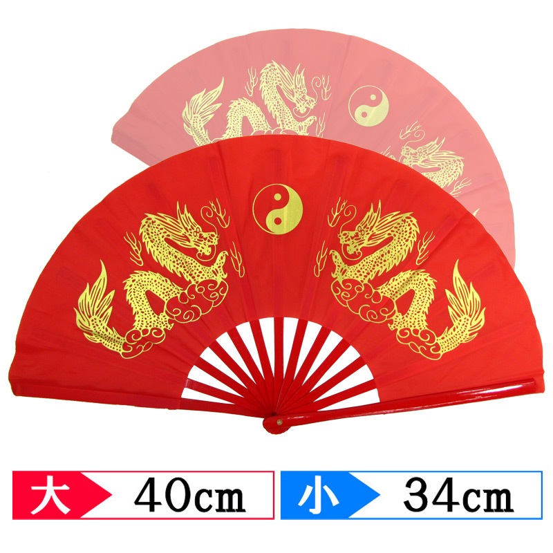 【中国製扇】功夫龍(赤×赤骨)