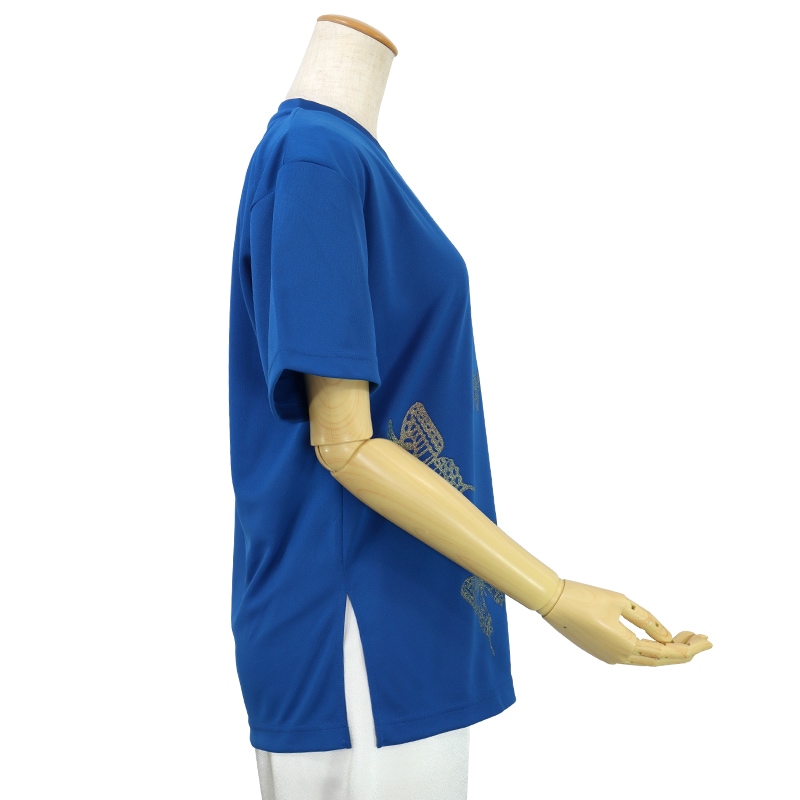 ＊＊吸汗ドライTシャツ 蝶の舞【半袖・プリント】※インク色：金ラメ