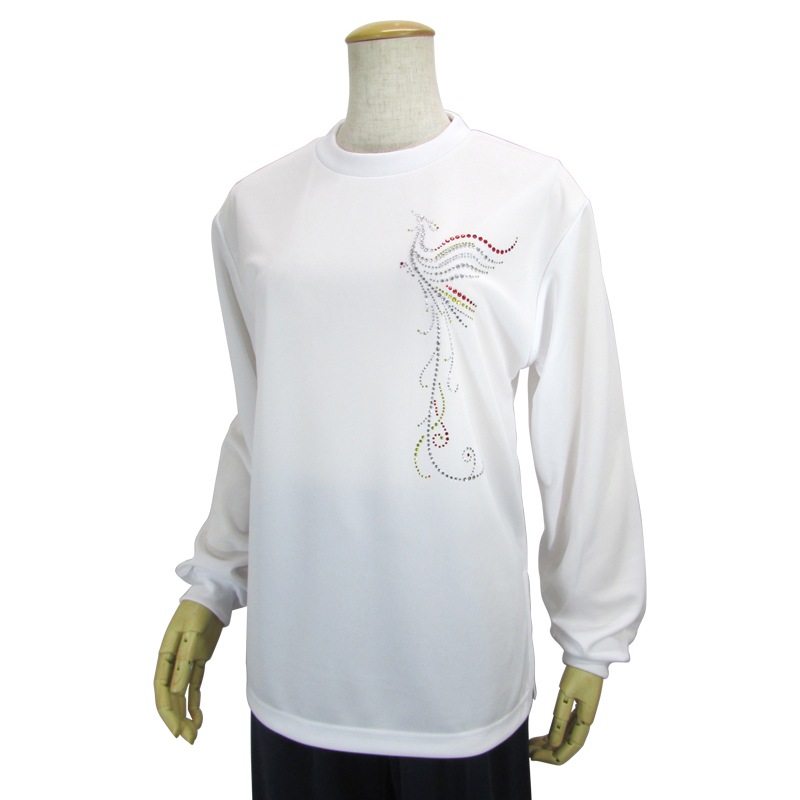 ＊＊吸汗ドライTシャツ 鳳凰【長袖・ラインストーン】