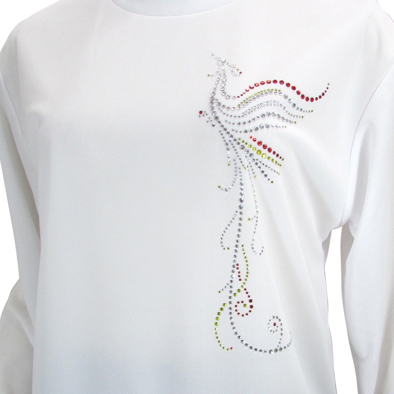 ＊＊吸汗ドライTシャツ 鳳凰【長袖・ラインストーン】